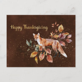 Thanksgiving Brown Fox Löv Business Helg Vykort