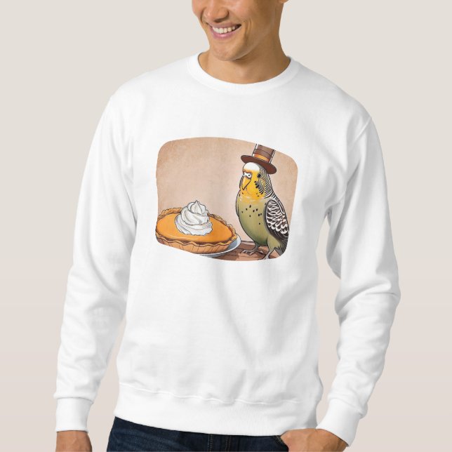 Thanksgiving Budgie Pilgrim Sweatshirt (Framsida)