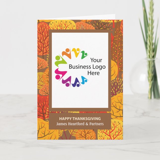 Thanksgiving Business Anpassningsbar Photo och Nam Kort (Framsida)
