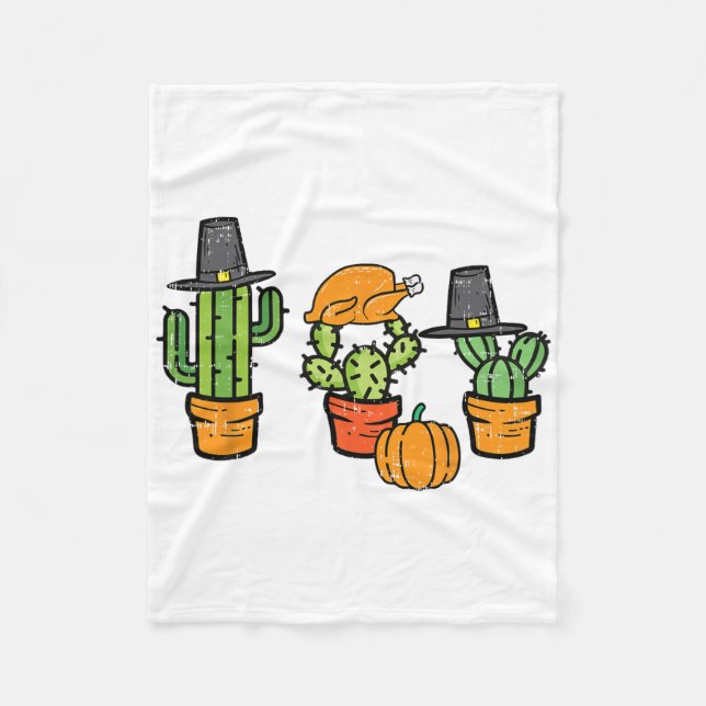 Thanksgiving Cactus Cute Succulent Plant Fall Mana Fleecefilt (Framsidan)
