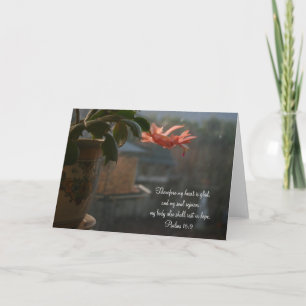 Thanksgiving Cactus with Peach Färgad Flower Helgkort