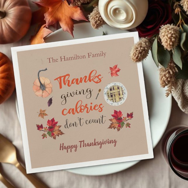 Thanksgiving Calories Räkna inte blöjor Pappersservett (Skapare uppladdad)