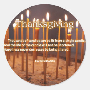 Thanksgiving Candles Runt Klistermärke