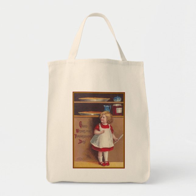 Thanksgiving Canvas Livsmedel Tote Bag Tygkasse (Framsidan)