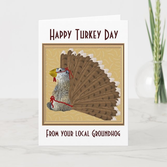 Thanksgiving Card - humoristisk Helgkort (Framsida)