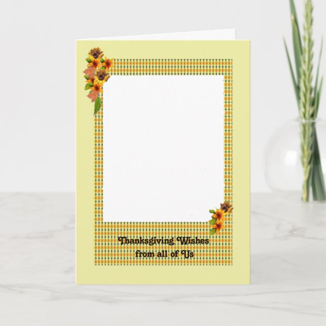Thanksgiving Card, lägg till ditt familjefoto Helgkort (Framsida)