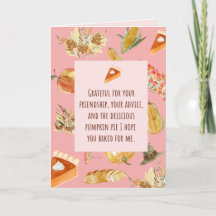Thanksgiving Card - Lustigt med pumpa paj