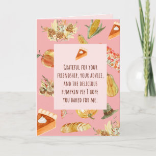 Thanksgiving Card - Lustigt med pumpa paj Kort