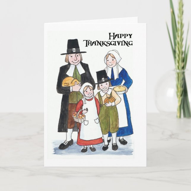 Thanksgiving Card med pilgrimer Helgkort (Framsida)