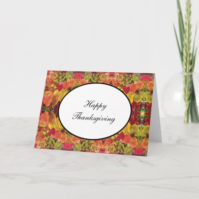 Thanksgiving Card Redbud Löv Helgkort (Framsida)