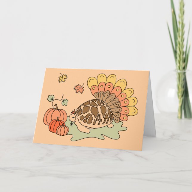 Thanksgiving Card (stjärnsköldpadda, beige) Helgkort (Framsida)