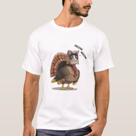 Thanksgiving Cat Funny Turkiet Fake Cat Meow Im Ca T Shirt