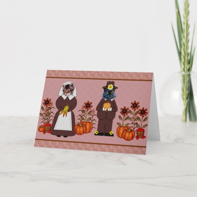 Thanksgiving Cats Helgkort (Framsida)
