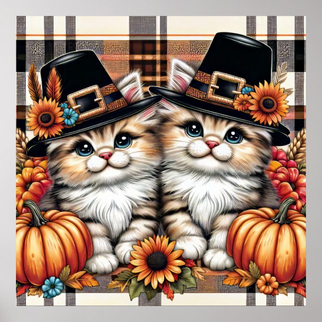 Thanksgiving Cats Poster (Framsidan)