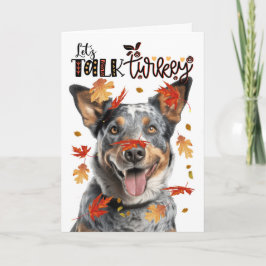 Thanksgiving Cattle Hund Lets Prata med Turkiet Helgkort