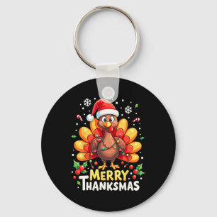 Thanksgiving Ch för Turkiet Santa Lycklig Merry Th Nyckelring