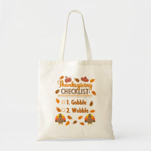 Thanksgiving Checklist Gobble Wobble Ugly Sweater Tygkasse