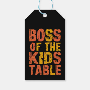 Thanksgiving Chef vid Kids Bord Turkiet-dagen Presentetikett