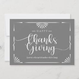 Thanksgiving Chic Elegant Grått Julkort