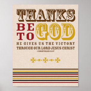 Thanksgiving Christian Faith Bible Verse Quote Poster