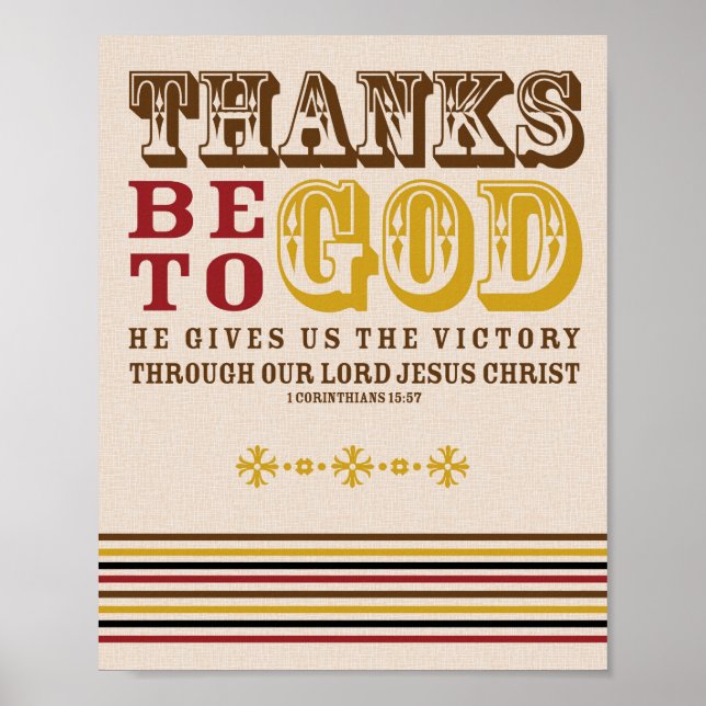 Thanksgiving Christian Faith Bible Verse Quote Poster (Framsidan)