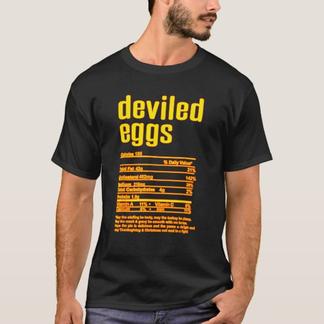 Thanksgiving Christmas Deviled Eggs Nutritional Fa T Shirt (Framsida)