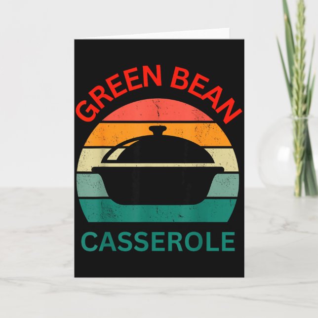 Thanksgiving Christmas Funny Green Bean Cerole Des Kort (Framsida)