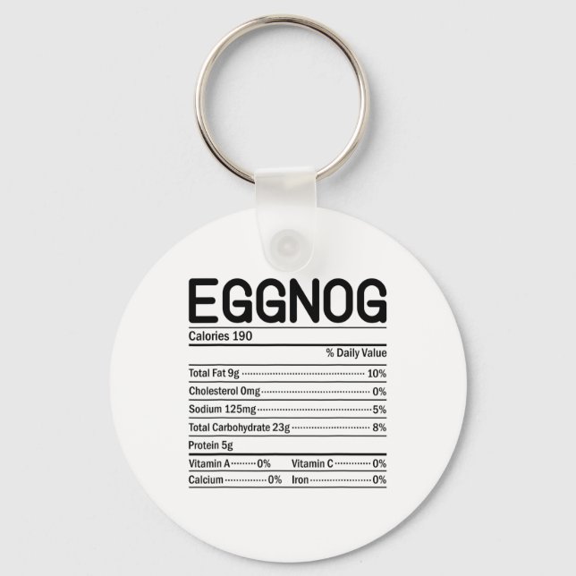 Thanksgiving Christmas Mat Fakta Eggnog Näringsinn Nyckelring (Framsida)