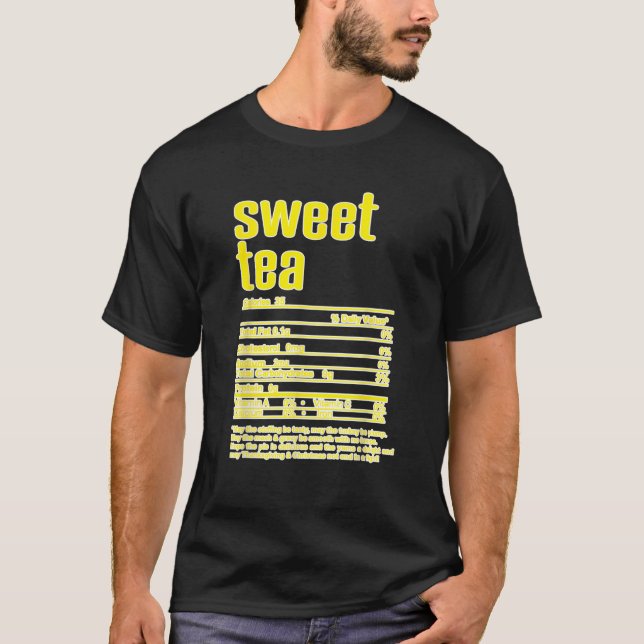 Thanksgiving Christmas Sweet Tea Nutritional Facts T Shirt (Framsida)