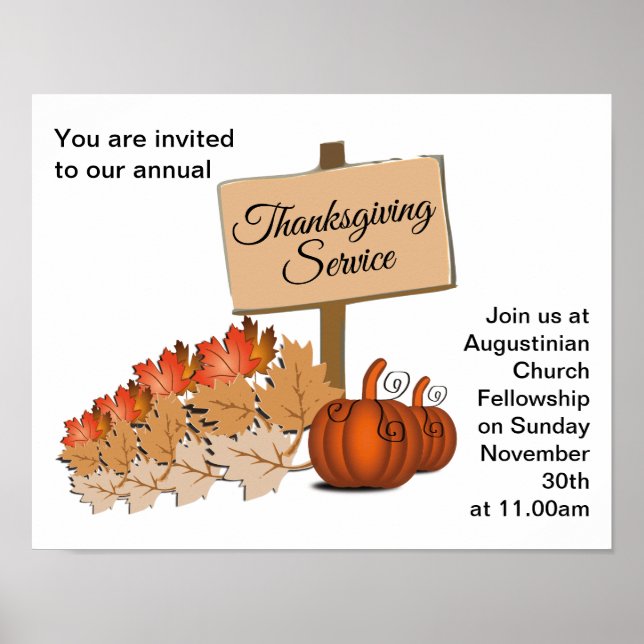 THANKSGIVING Church Service Poster (Framsidan)