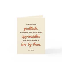 Thanksgiving Citat från John F. Kennedy Dinner