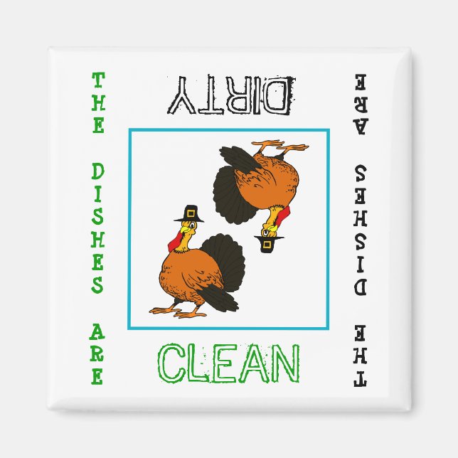 Thanksgiving Clean Dirty Dishwasher Magnet (Framsidan)