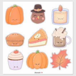 Thanksgiving Clipart Sticker Sheet Klistermärken