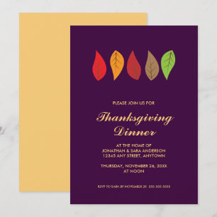Thanksgiving Colorful Löv Inbjudningar