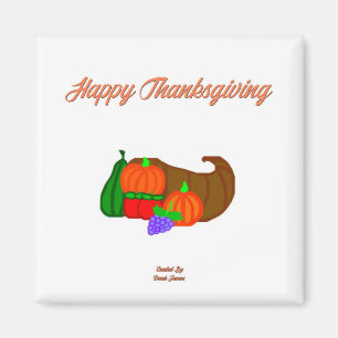 Thanksgiving Cornucopia 2 Fyrkantiga magneter