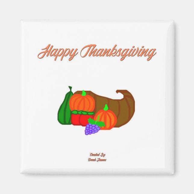 Thanksgiving Cornucopia 2 Fyrkantiga magneter (Framsidan)