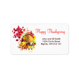 Thanksgiving Cornucopia Adressetikett