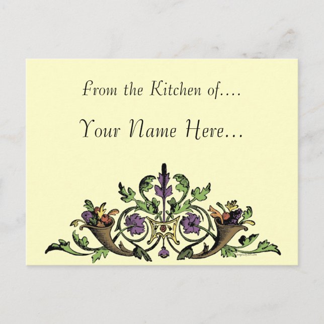 Thanksgiving cornucopia Anpassningsbar Rececificat Vykort (Framsida)