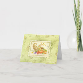 Thanksgiving Cornucopia Autumn Blank NoteCard Tack Kort
