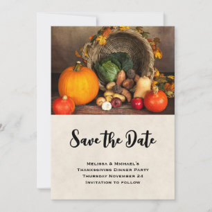 Thanksgiving Cornucopia Bountiful Harvest Dinner Spara Datumet