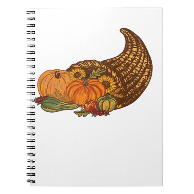 Thanksgiving Cornucopia Classic T-Shirt Anteckningsbok (Framsidan)
