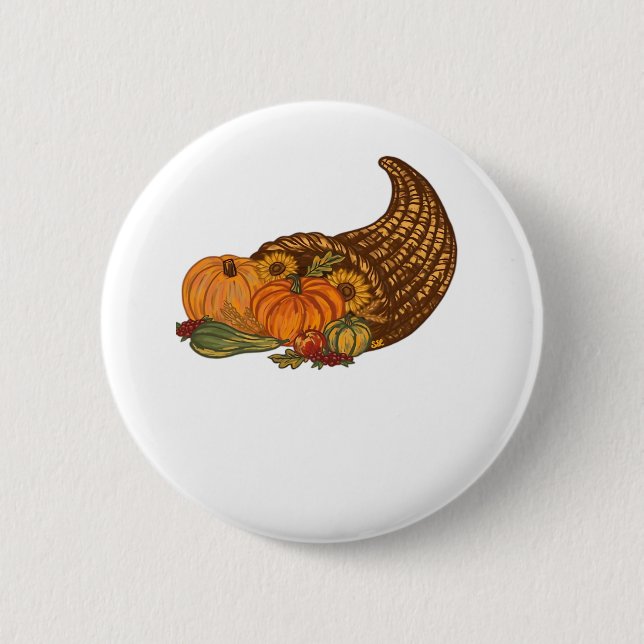 Thanksgiving Cornucopia Classic T-Shirt Knapp (Framsida)