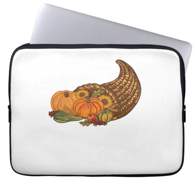Thanksgiving Cornucopia Classic T-Shirt Laptop Fodral (Framsidan)