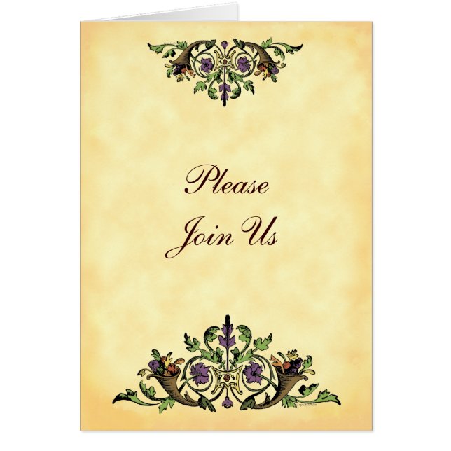 Thanksgiving Cornucopia Foled-inbjudan Hälsningskort (Framsidan)