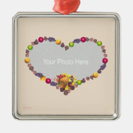 Thanksgiving Cornucopia Heart (bild ram) Julgransprydnad Keramik