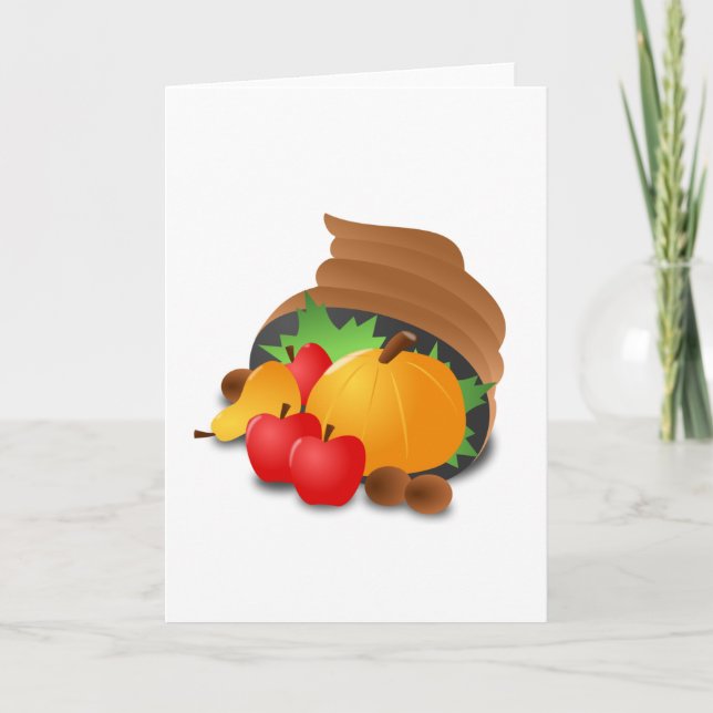 Thanksgiving Cornucopia Helgkort (Framsida)