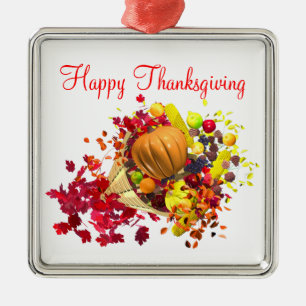 Thanksgiving Cornucopia Julgransprydnad Metall