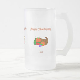 Thanksgiving Cornucopia Large Frosted Glass Mugg