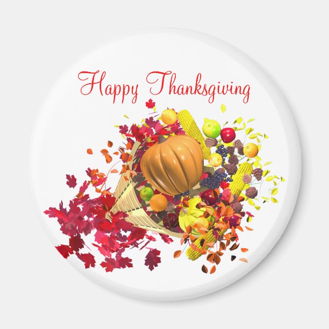 Thanksgiving Cornucopia Magnet (Framsidan)