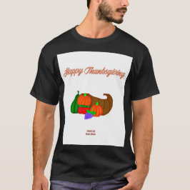 Thanksgiving Cornucopia Manar Black Basic T Shirt